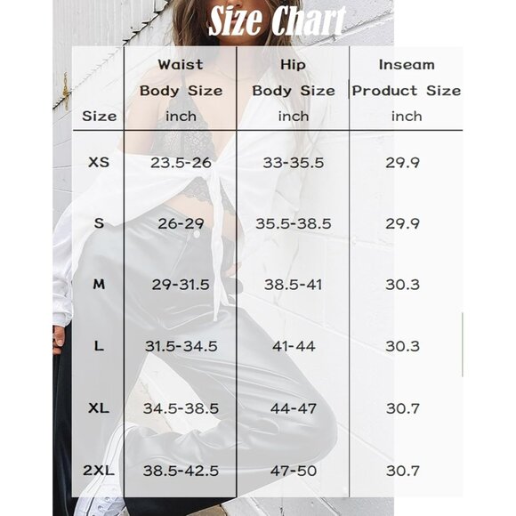 Women's Black Faux PU High Waist Straight Leg Leather Leggings Bell Bottom Pants - Picture 7 of 7